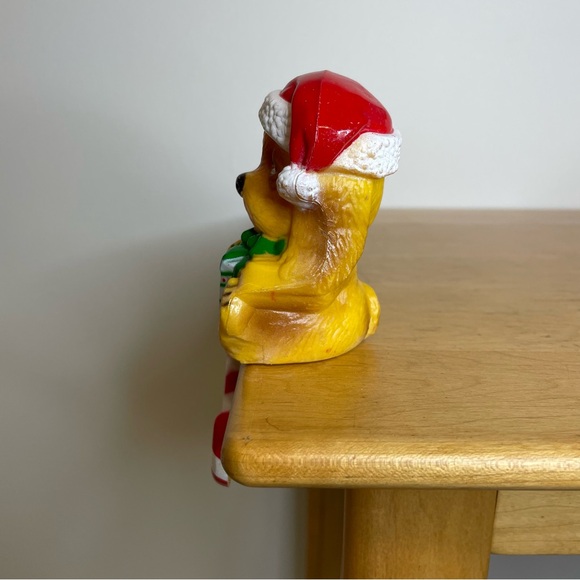 Vintage Christmas Dogs Plastic Mantle Stocking Holder Set Of 2 Candy Cane - Picture 5 of 16